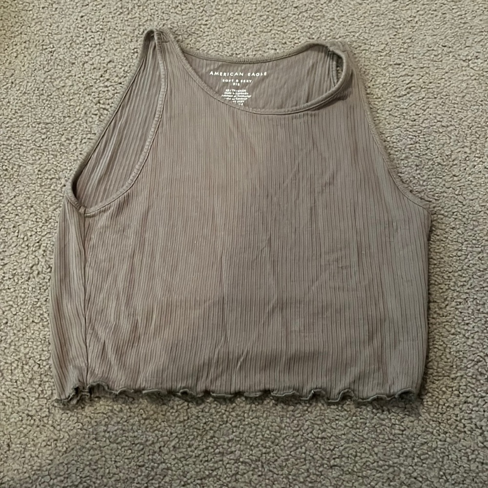 shein soft and sexy rib knit ruffle hem tank top size xs
